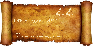 Lézinger Lél névjegykártya